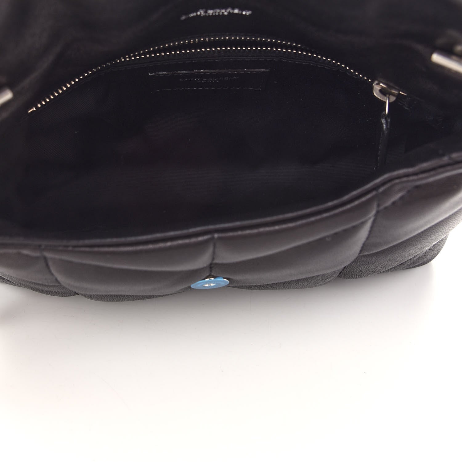 Saint Laurent Lambskin Quilted Toy Loulou Puffer Monogram Chain Satchel Black 5 of 8