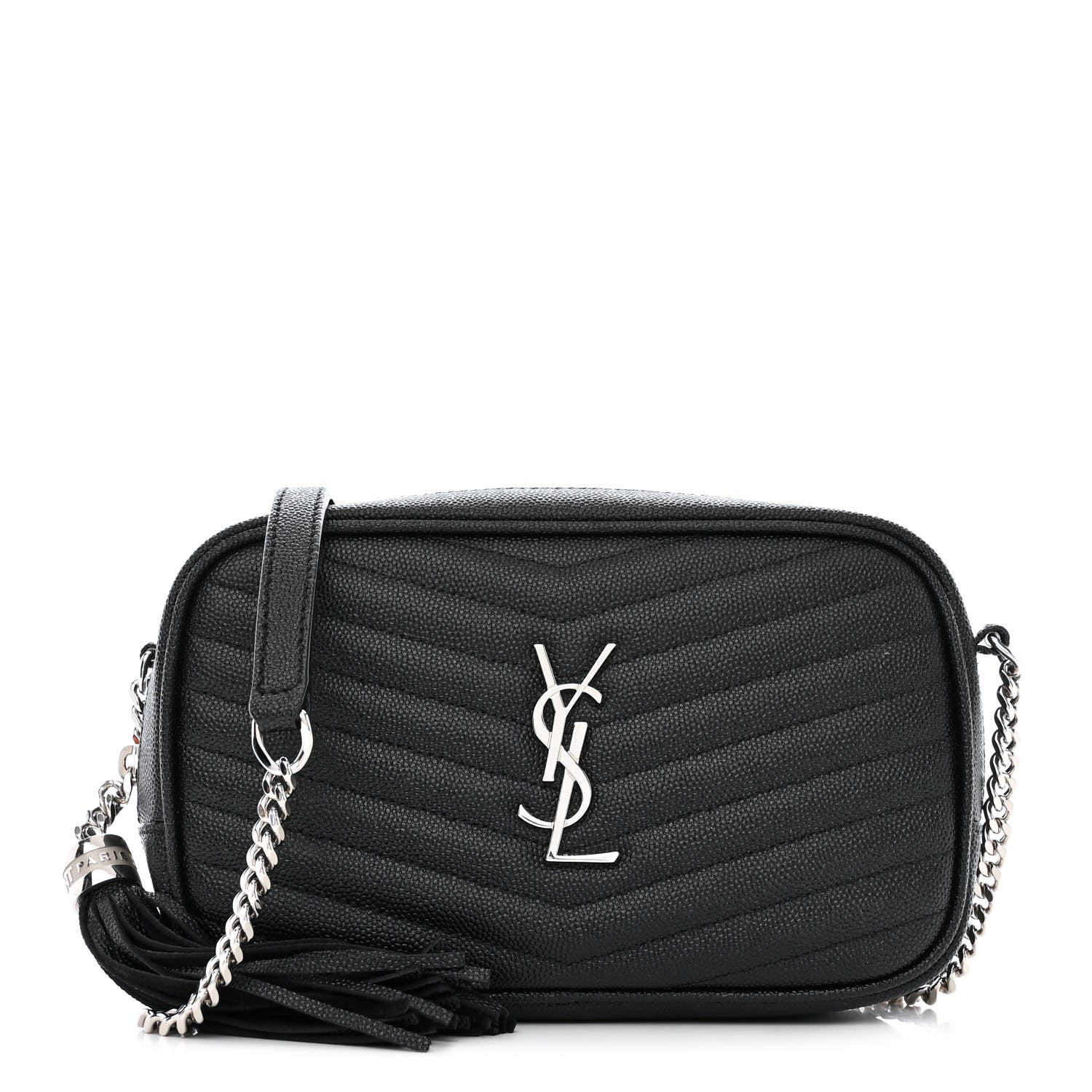 Saint Laurent Grain De Poudre Matelasse Monogram Mini Lou Camera Bag Black 1 of 11