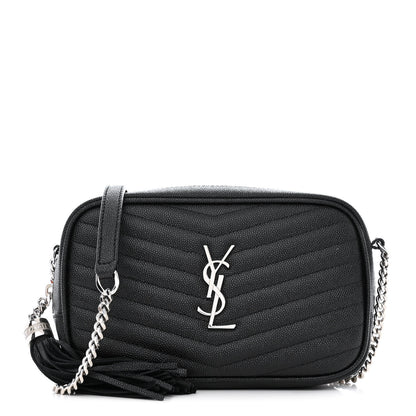 Saint Laurent Grain De Poudre Matelasse Monogram Mini Lou Camera Bag Black 1 of 11