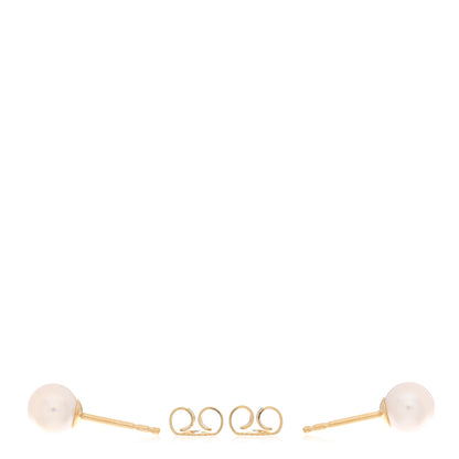 Mikimoto 18K Yellow Gold Akoya Pearl 6mm Stud Earrings 3 of 5