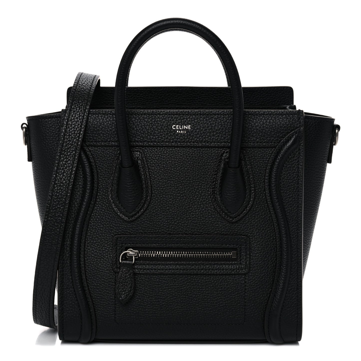 Drummed Calfskin Nano Luggage Black