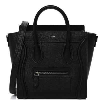 Celine Drummed Calfskin Nano Luggage Black 1 of 10