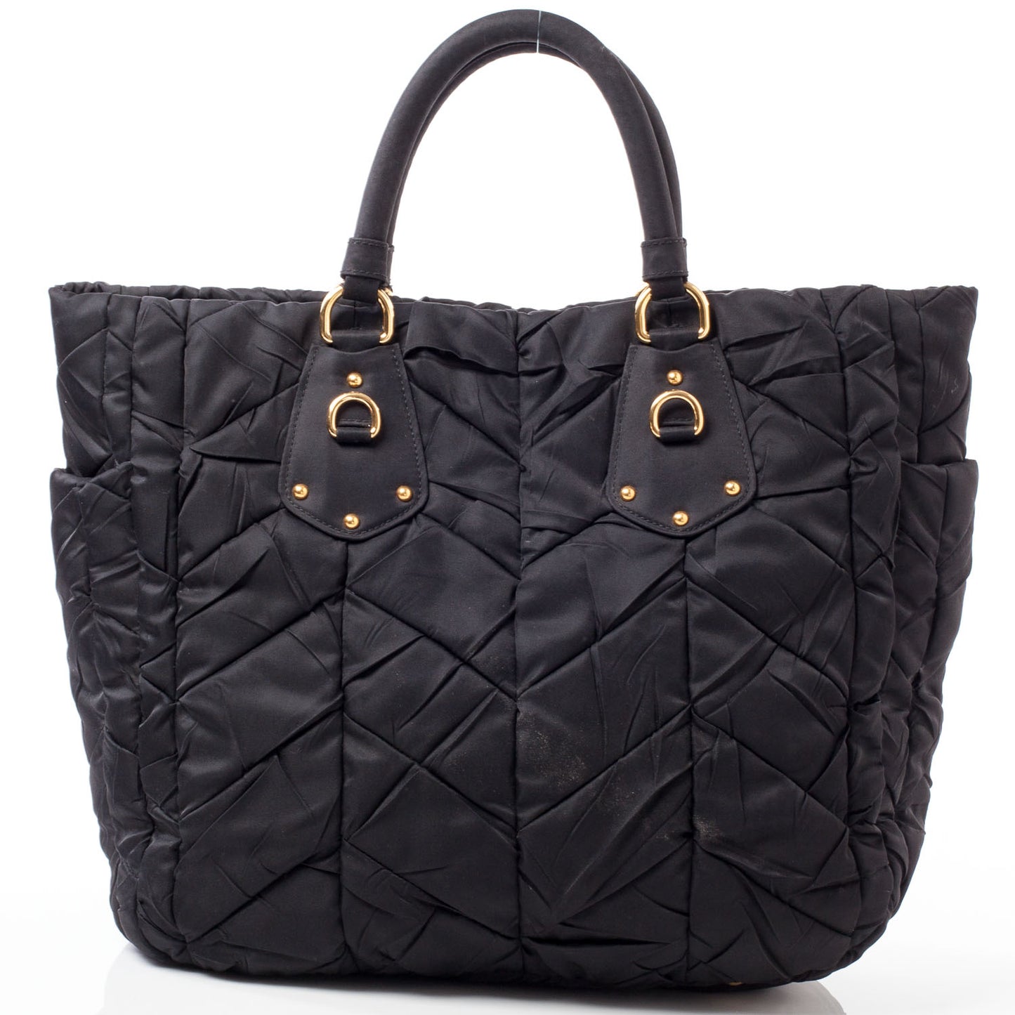 Tessuto Nylon Chevron Quilted Tote Black