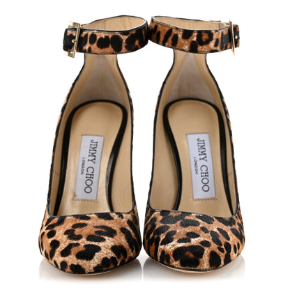 Jimmy Choo Pony Hair Leopard Helena Pumps 34 Natural 3 of 11