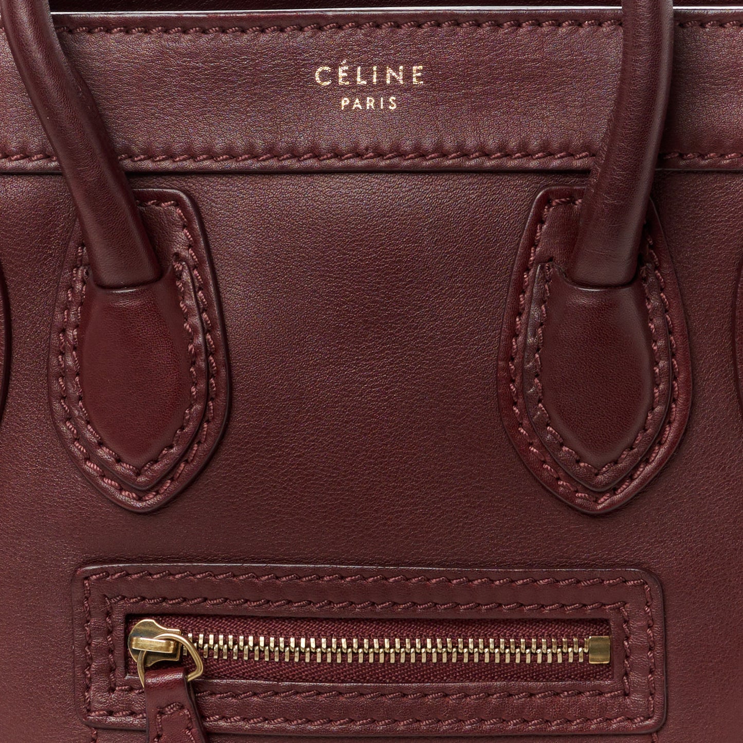 Smooth Calfskin Nano Luggage Burgundy