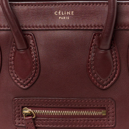Celine Smooth Calfskin Nano Luggage Burgundy 8 of 9