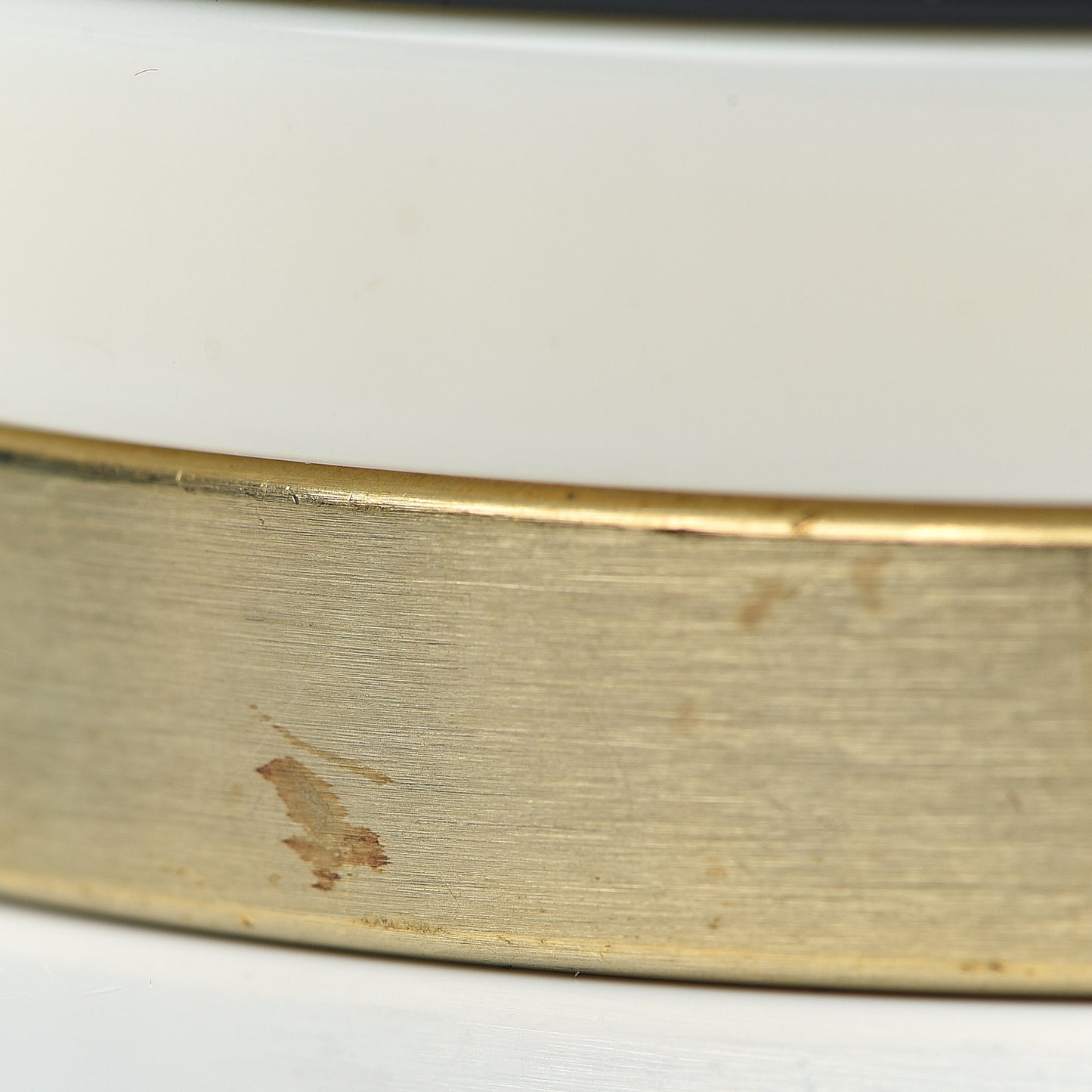 Resin Metal CC Bangle Set of 3 Black White Gold