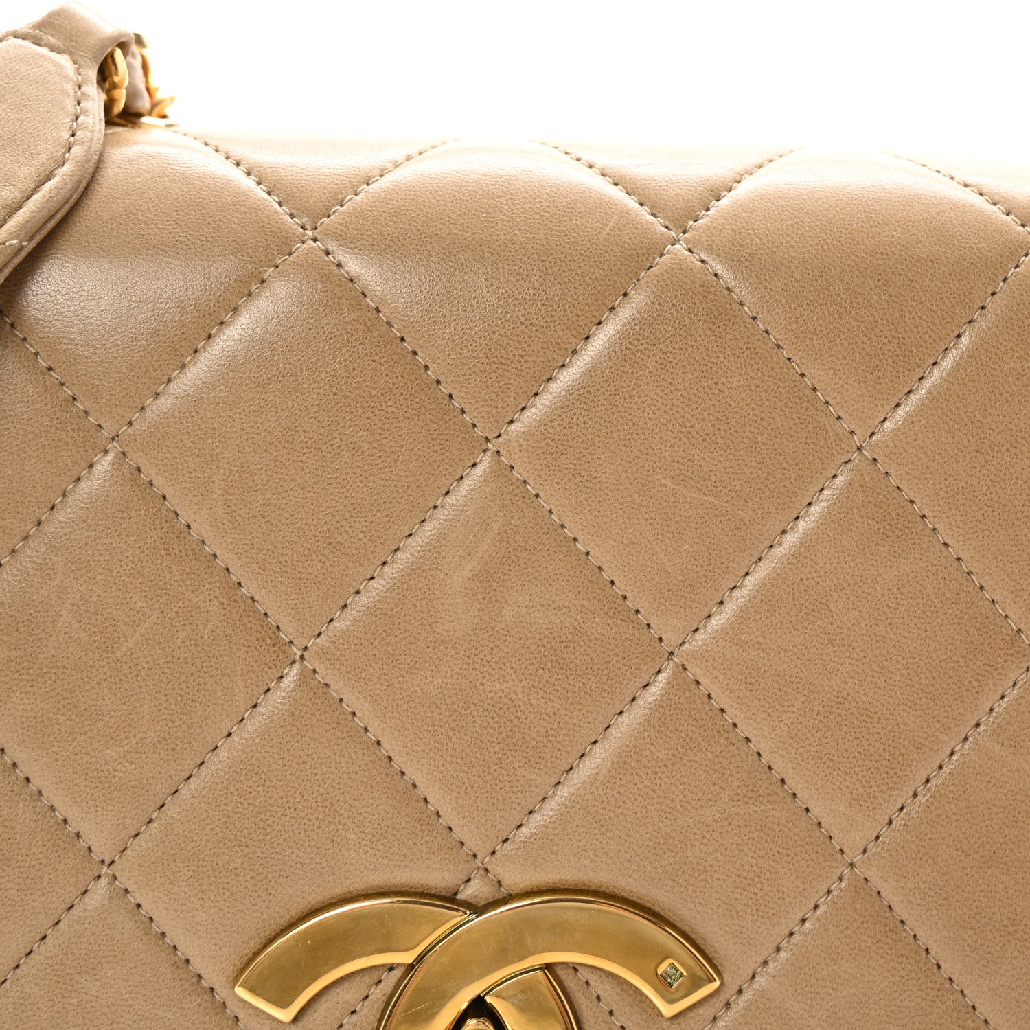 Chanel Lambskin Quilted Medium Square Flap Bag Beige 8 of 10