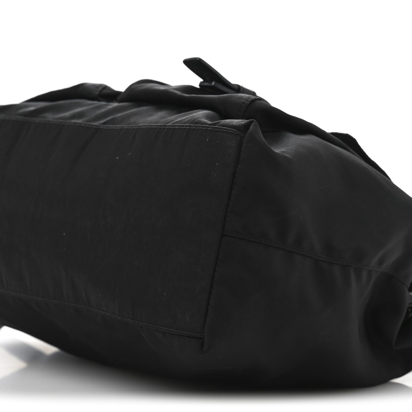 Nylon Vela Drawstring Shopping Tote Black