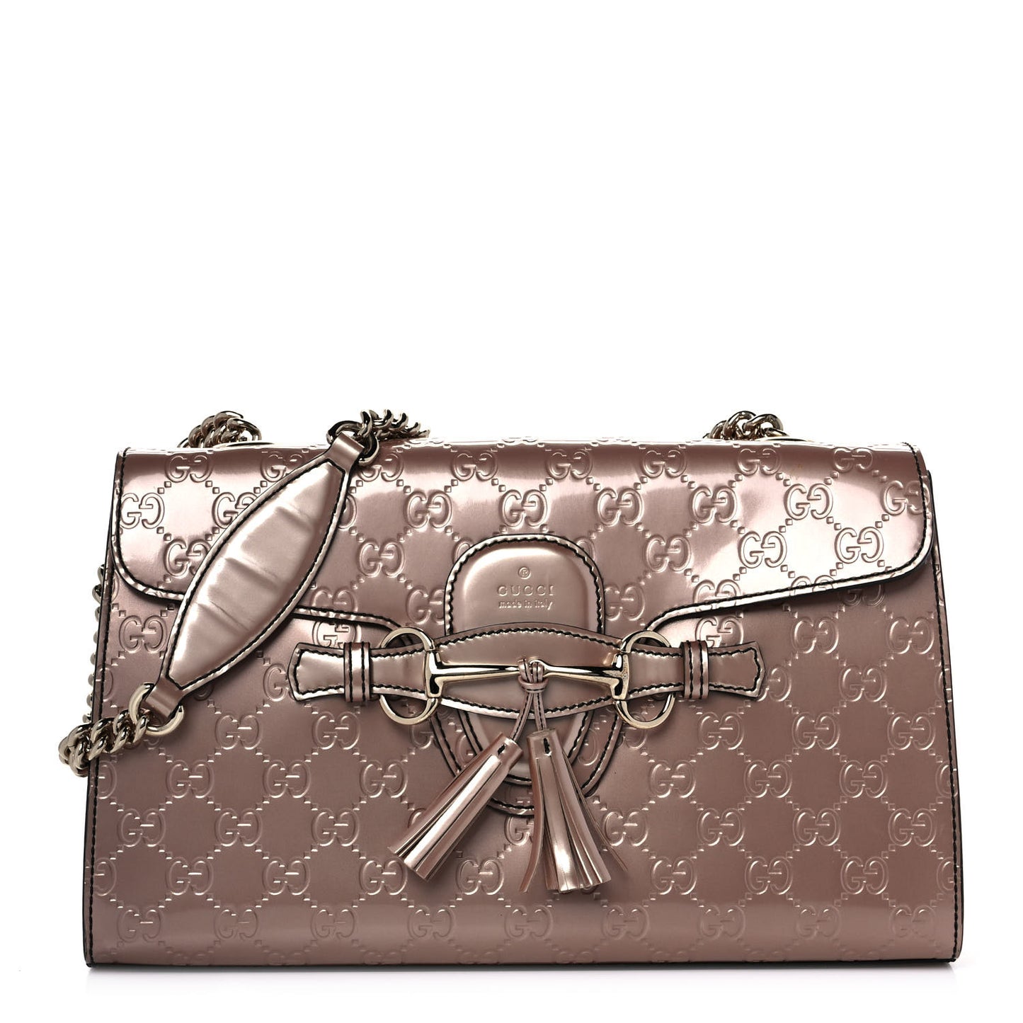 Shine Guccissima Medium Emily Chain Shoulder Bag Dark Cipria