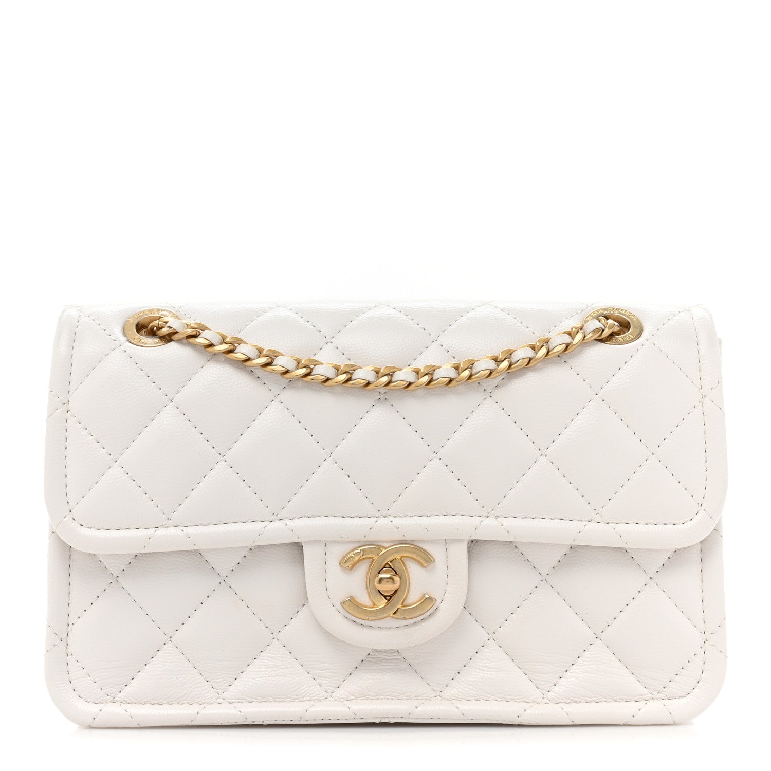 Chanel Caviar Quilted Medium Sweet Classic Flap White 1 of 10