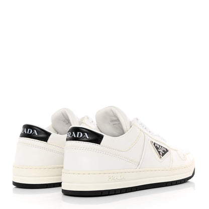 Prada Vitello Rois Triangle Womens Downtown Low Top 30mm Sneakers 36.5 White Black 5 of 14