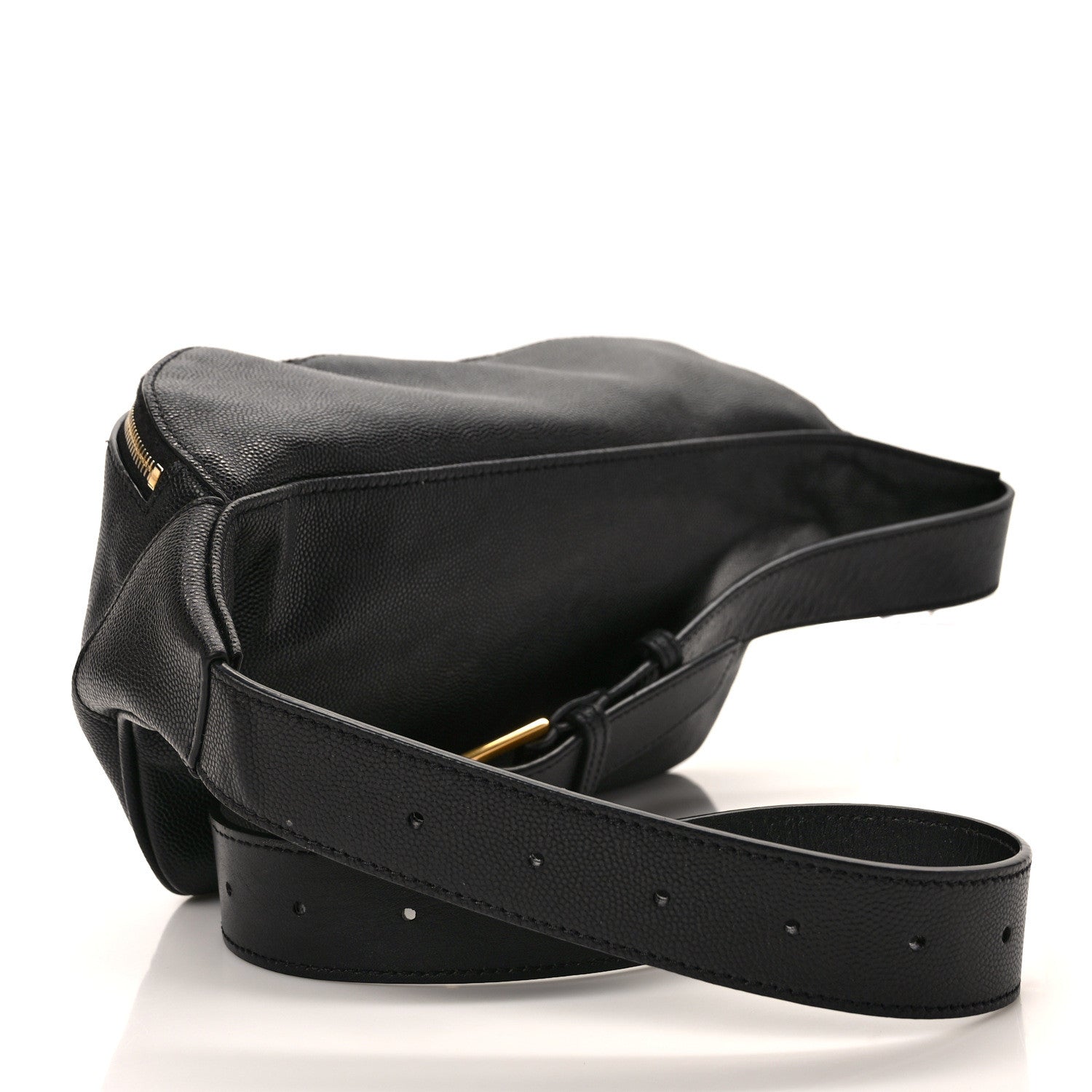 Saint Laurent Grain De Poudre Monogram Belt Bag Black 2 of 8