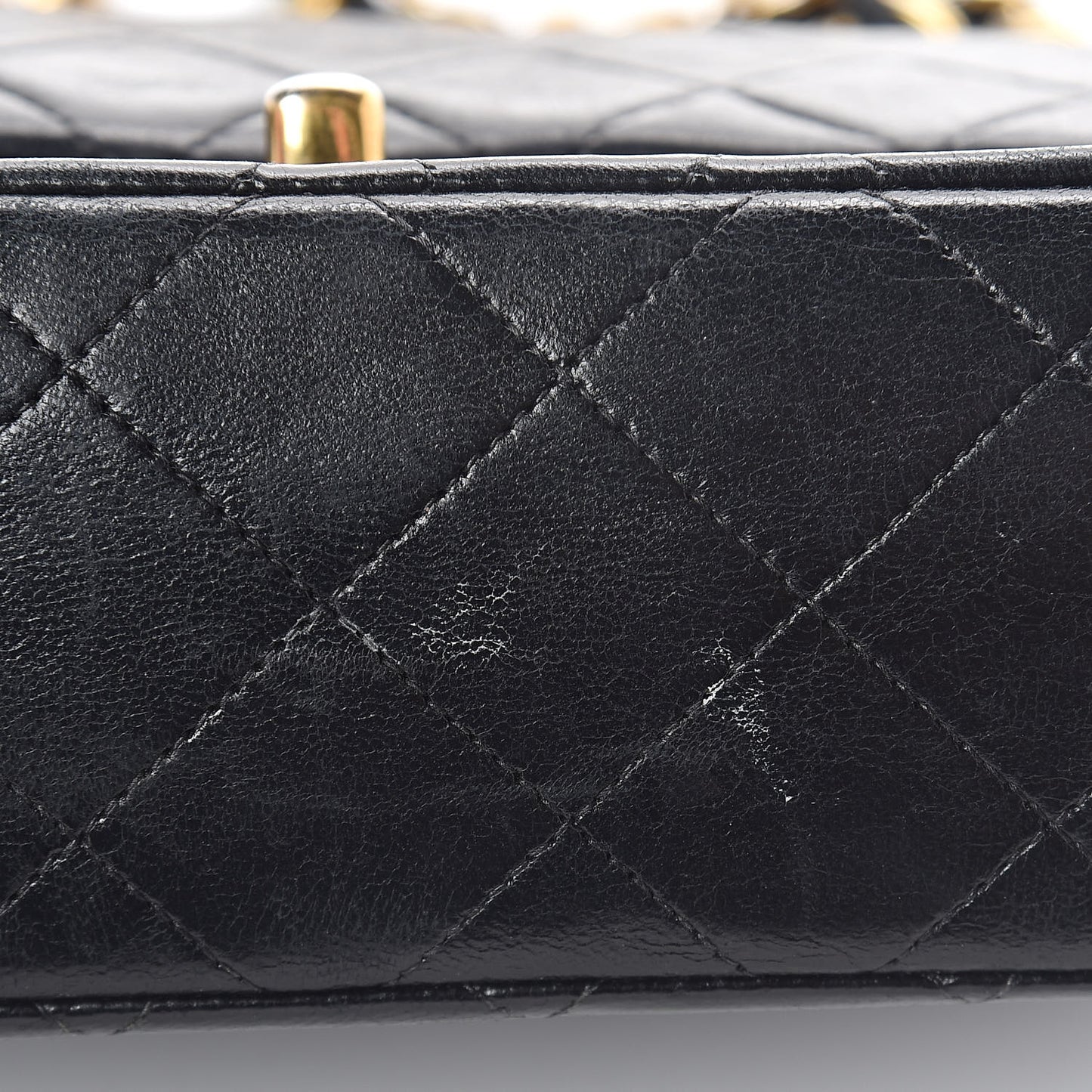 Lambskin Quilted Medium Double Flap Black
