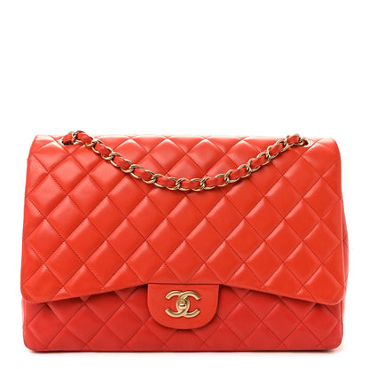 Chanel Lambskin Quilted Maxi Single Flap Red 1 of 15