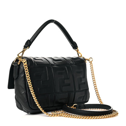 Fendi Nappa FF 1974 Embossed Mini Baguette Black 3 of 10