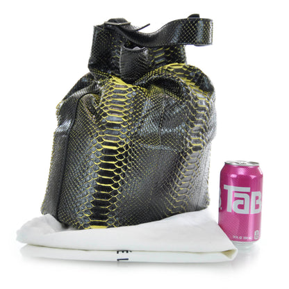 Celine Python Large Seau Drawstring Tote Black Yellow 3 of 6