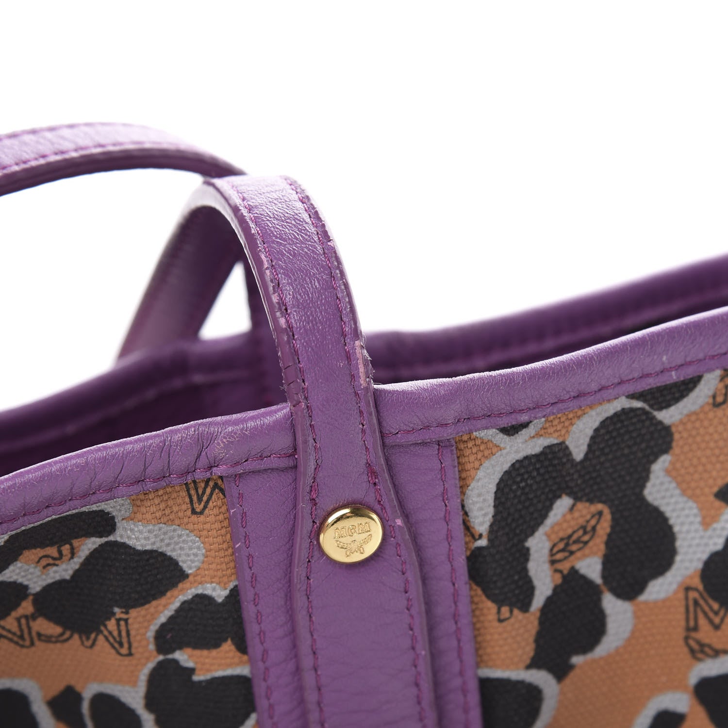 MCM Visetos Medium Project Reversible Shopper Tote Purple 17 of 17