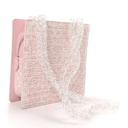 Chanel Tweed Zip Tote Pink White 3 of 10