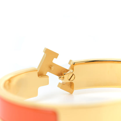 Hermes Enamel Narrow Clic Clac H Bracelet GM Orange 5 of 5