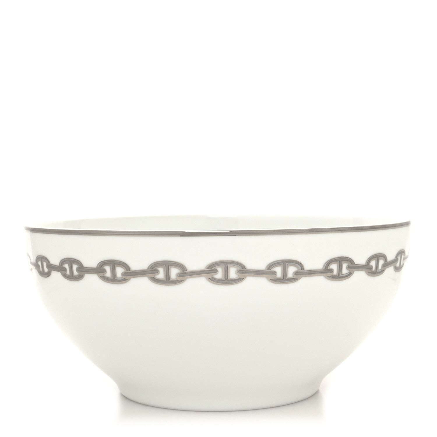 Hermes Porcelain Chaine d'Ancre Salad Bowl Platinum 3 of 8
