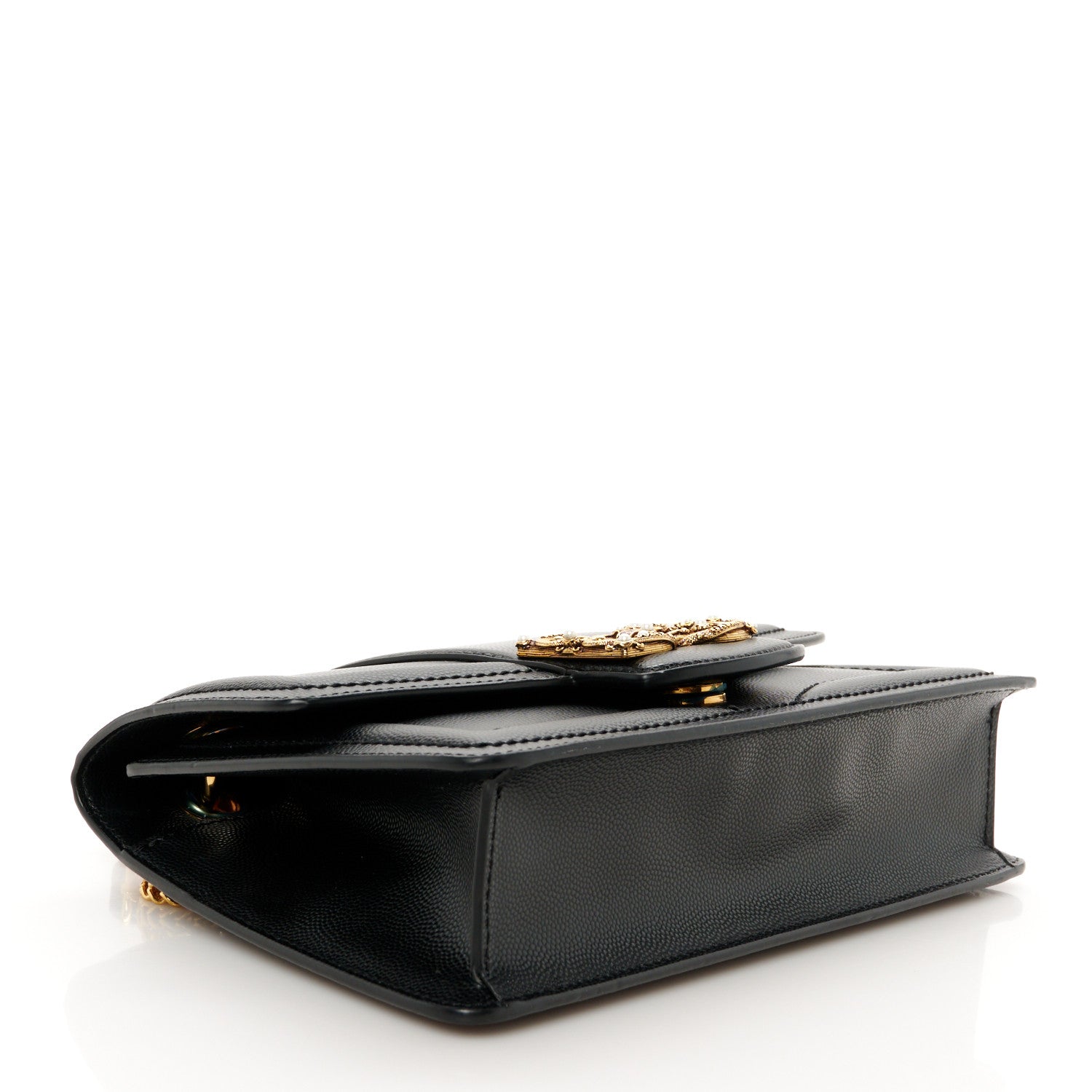 Dolce & Gabbana Grained Calfskin Small DG Amore Envelope Bag Black 4 of 9