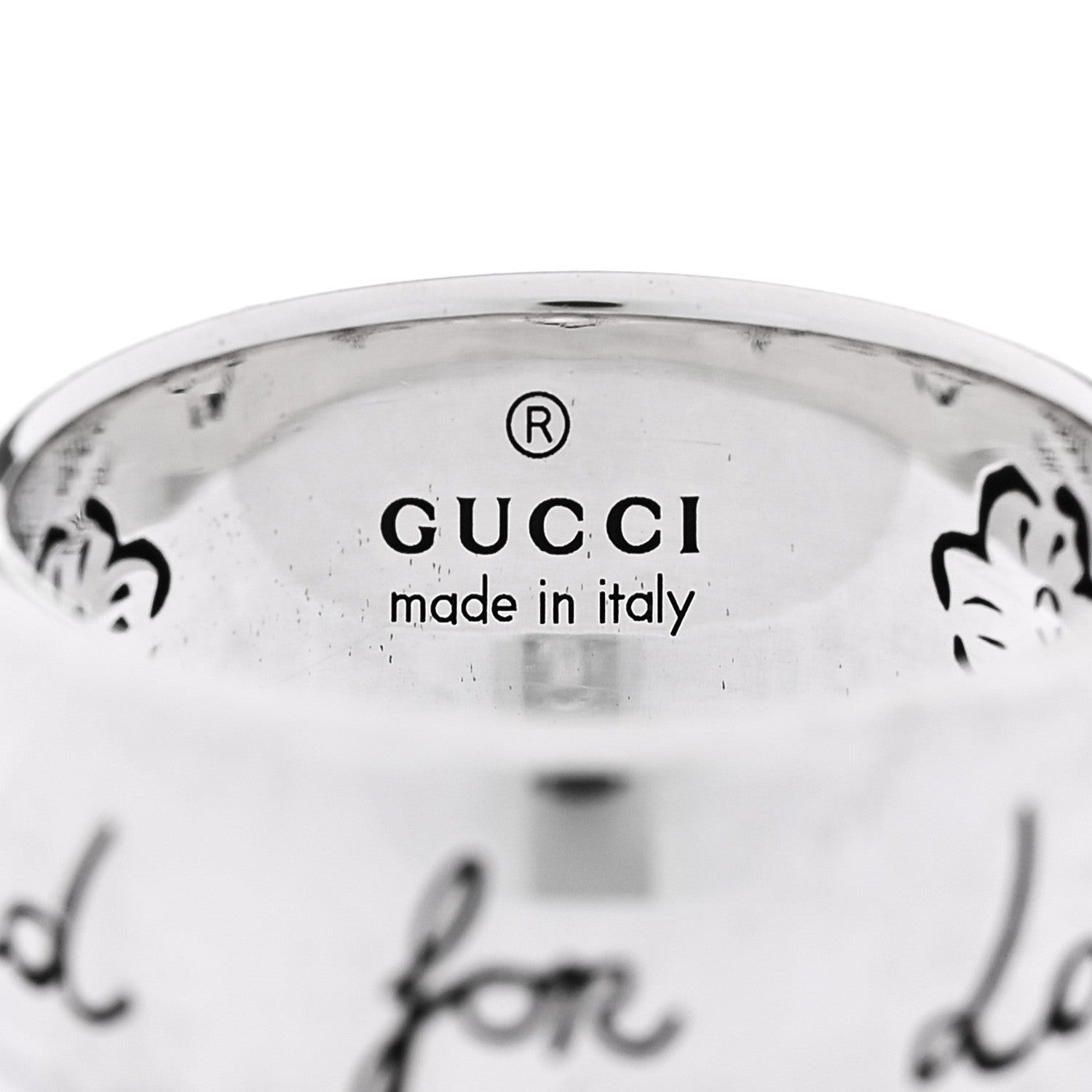Gucci Sterling Silver Wide Blind for Love Band Ring 60 9 4 of 4
