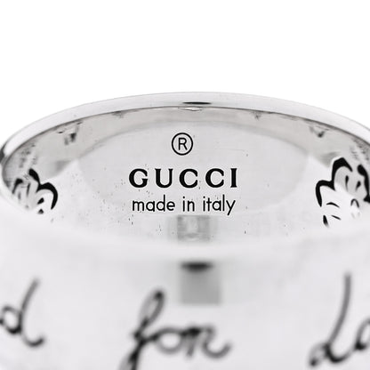 Gucci Sterling Silver Wide Blind for Love Band Ring 60 9 4 of 4