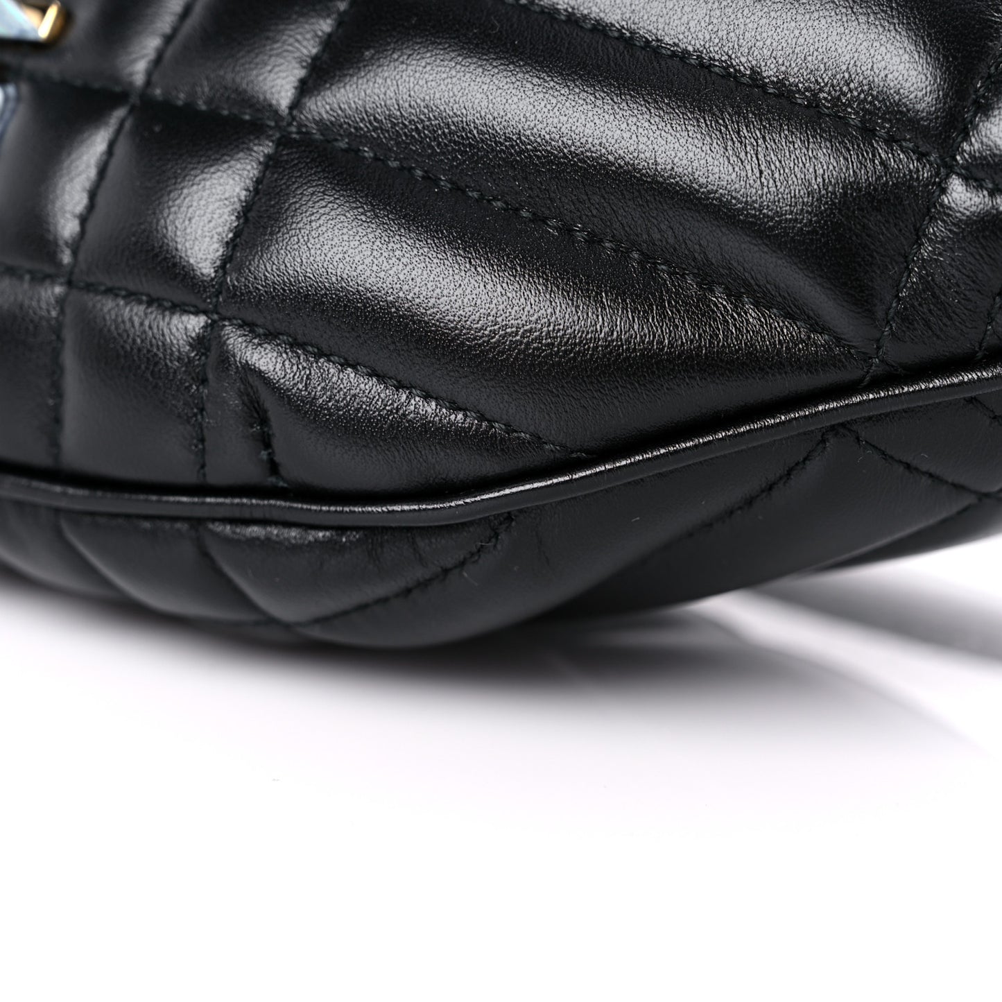 Lambskin Quilted Small Lola Bum Bag Black