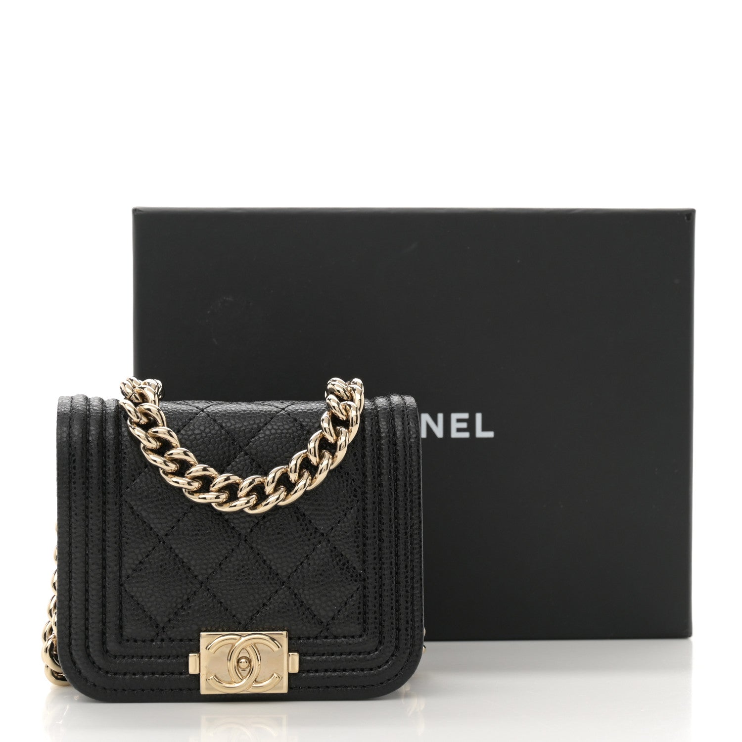 Chanel Caviar Quilted Boy Flap Waist Belt Bag Black 13 of 13