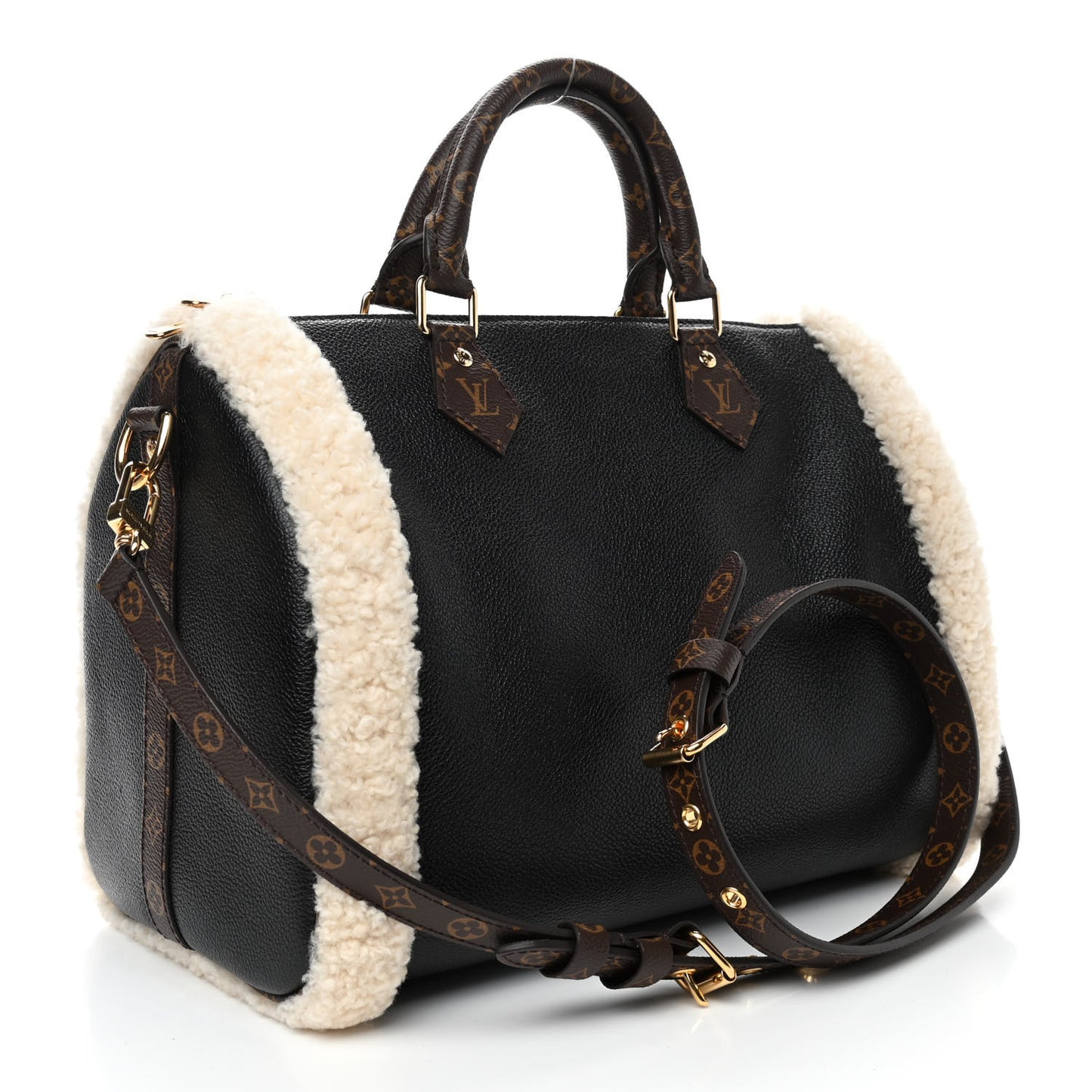 Calfskin Monogram Teddy Speedy Bandouliere 30 Black