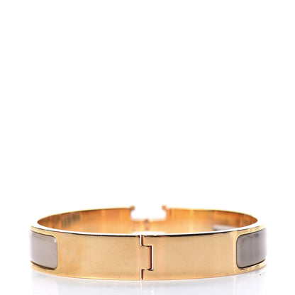 Hermes Enamel Narrow Clic Clac H Bracelet GM Marron Glace 3 of 5
