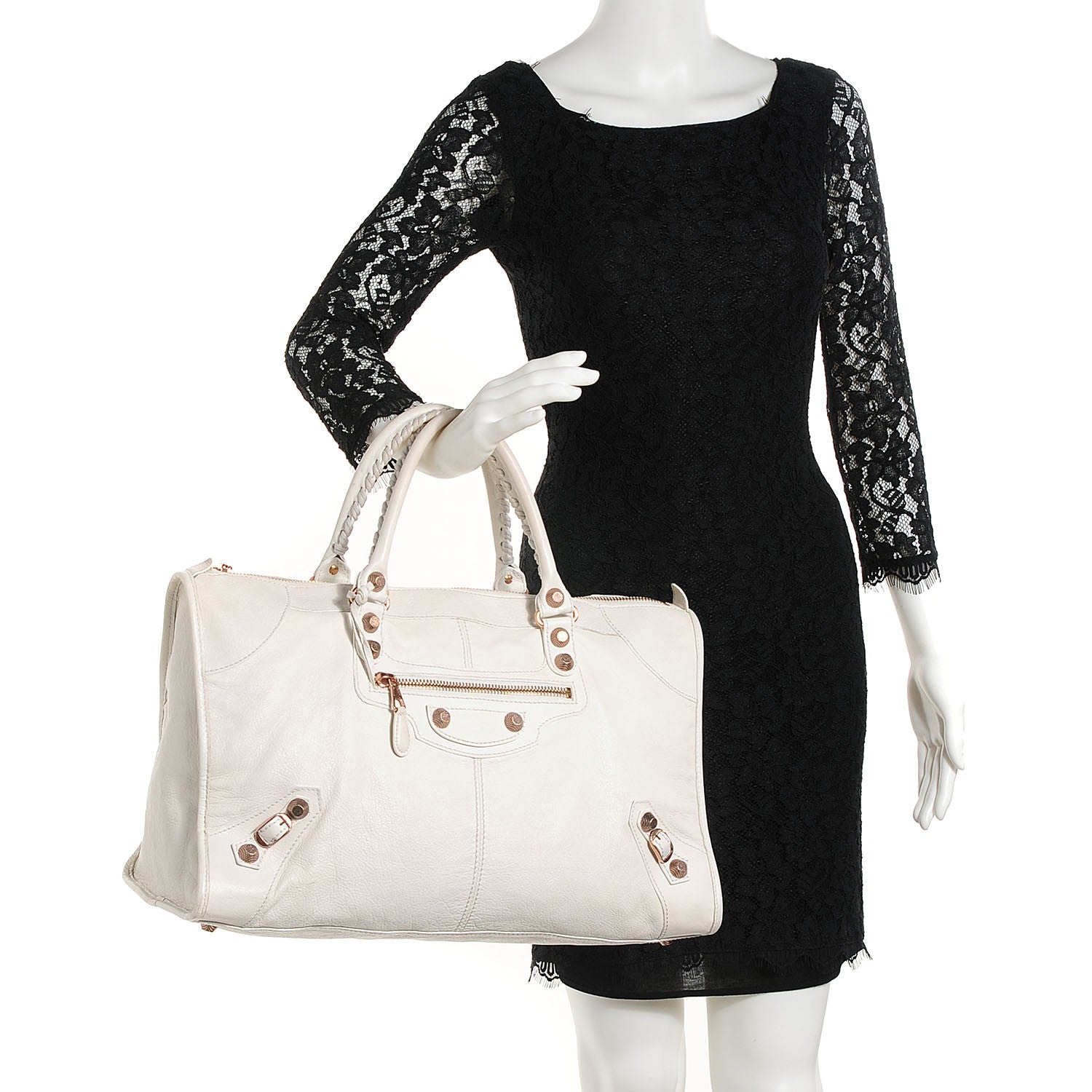 Balenciaga Agneau Giant 12 Rose Gold Hardware Work White Light 2 of 13