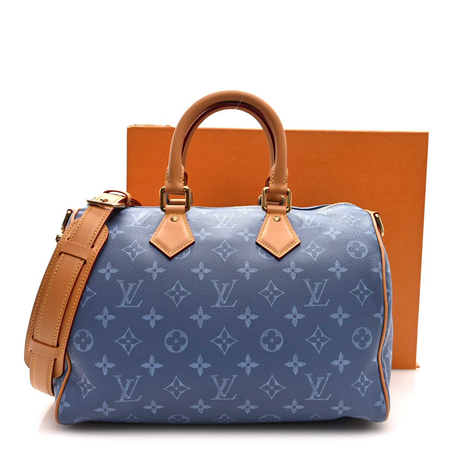 Louis Vuitton Calfskin Monogram Speedy P9 Bandouliere 30 Silk Blue 11 of 11