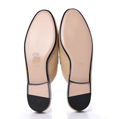 Gucci Canvas Vintage Charlotte Web Princetown Slippers 38 Sand Cuir 5 of 8