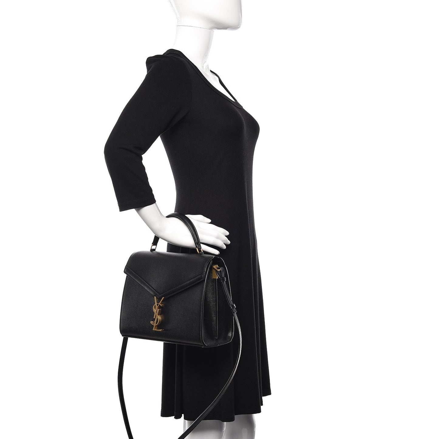 Grain de Poudre Medium Classic Monogram Cassandra Top Handle Black Rouge Legion