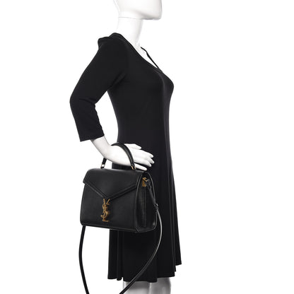 Saint Laurent Grain de Poudre Medium Classic Monogram Cassandra Top Handle Black Rouge Legion 2 of 13