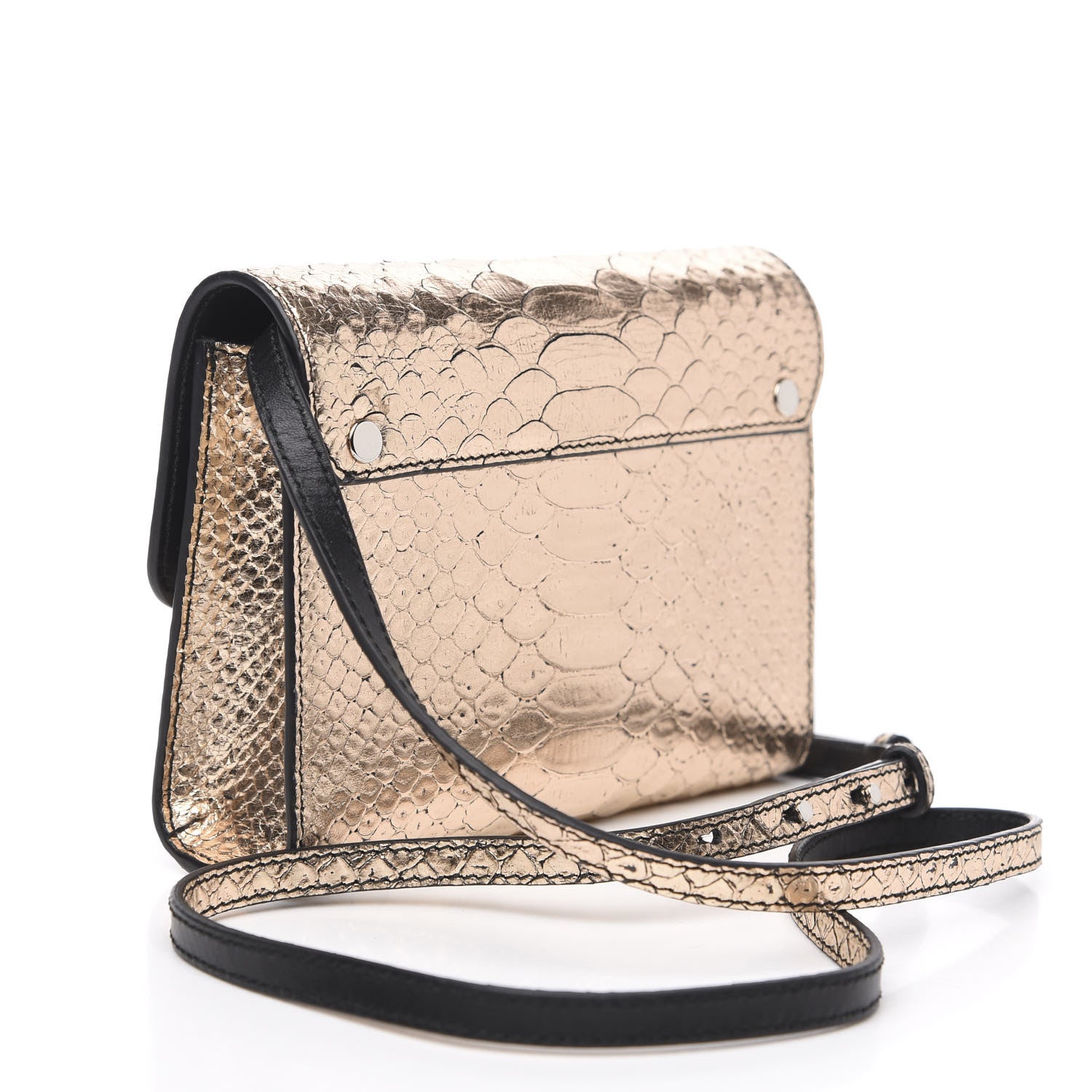 Proenza Schouler Metallic Python Calfskin Embossed PS11 Wallet With Strap Rose Gold 2 of 9