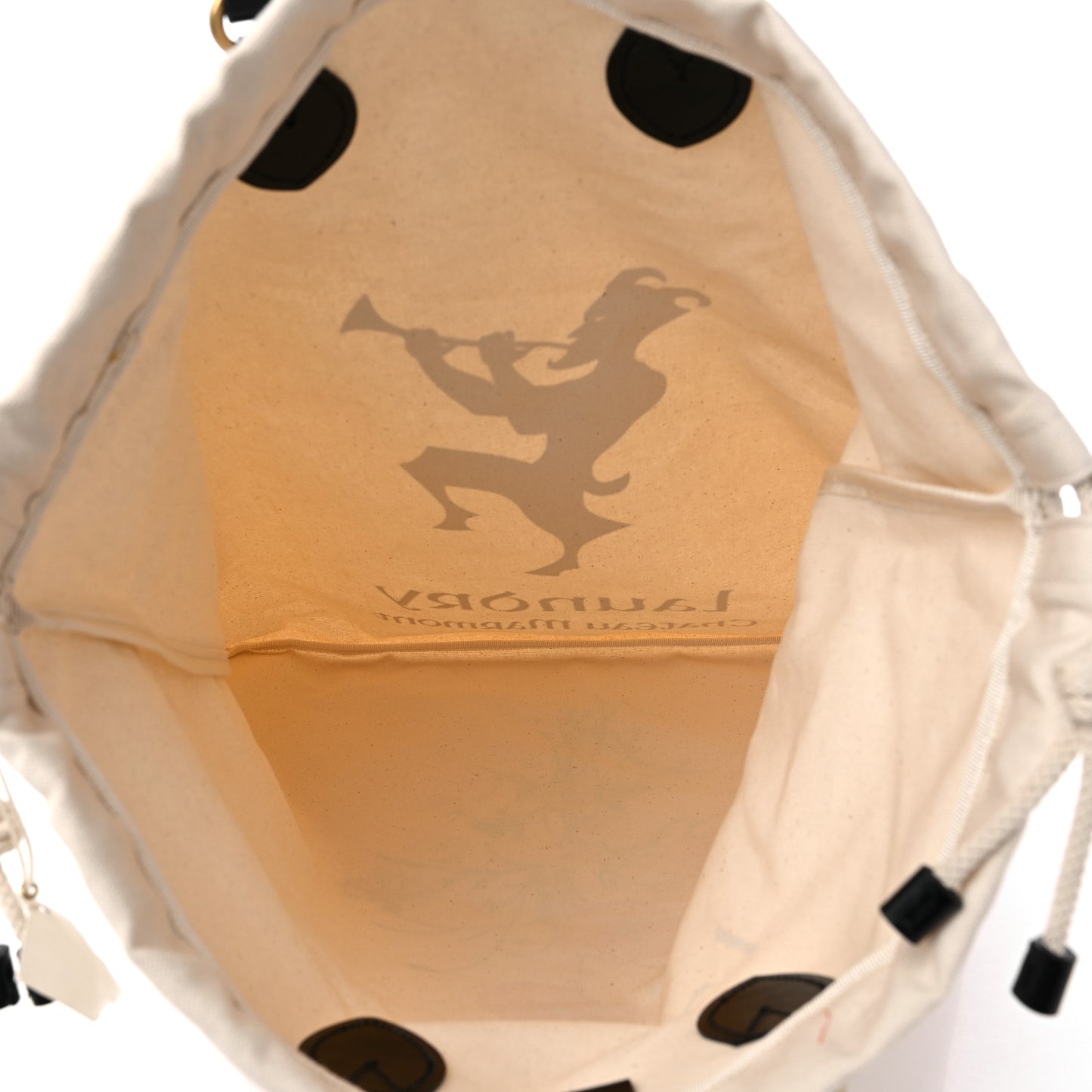 Canvas Chateau Marmont Drawstring Tote Beige