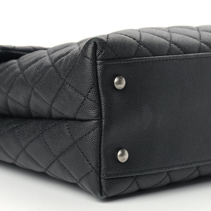 Chanel Caviar Lizard Quilted Large Coco Handle Flap Black 8 of 13
