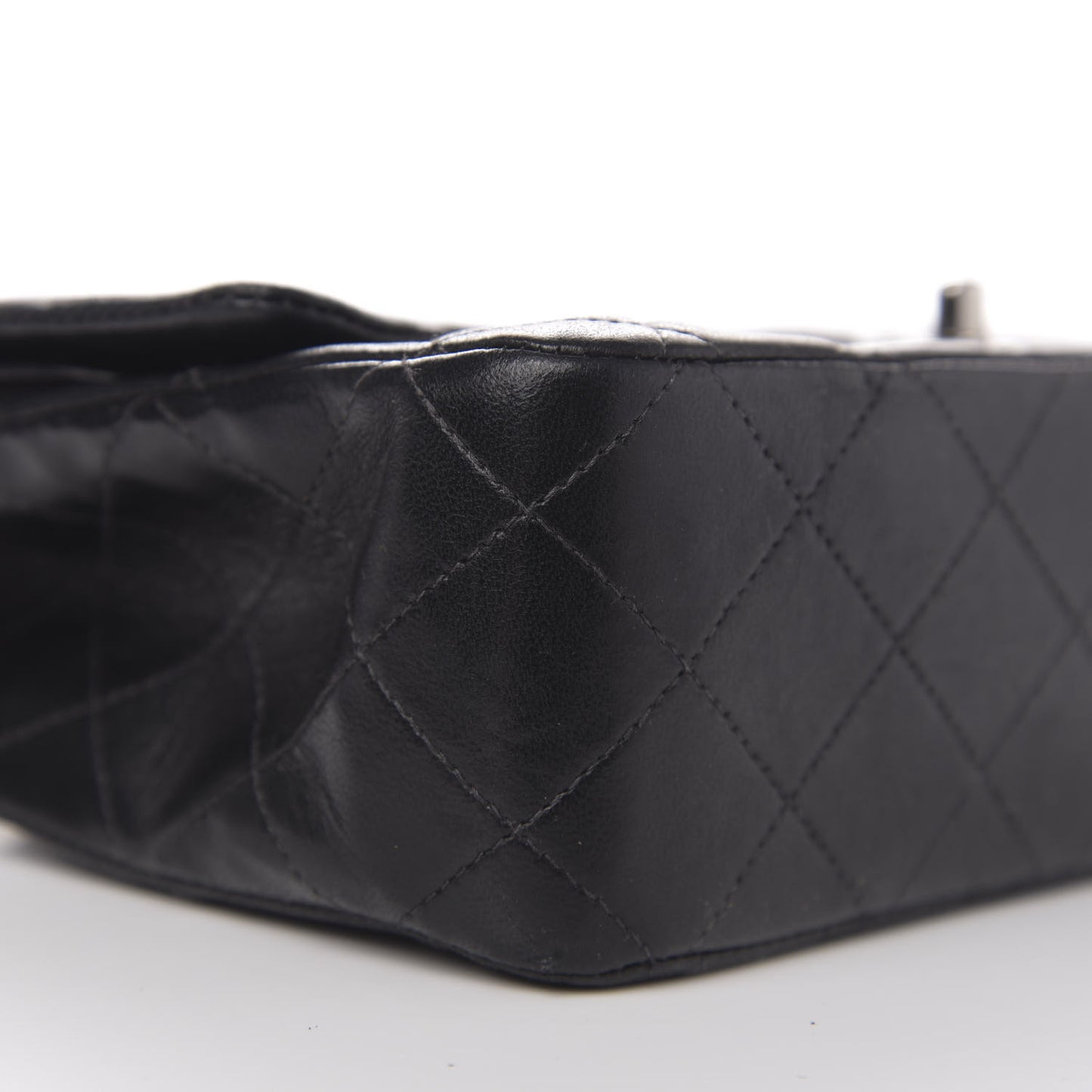 Lambskin Quilted Medium Double Flap Black
