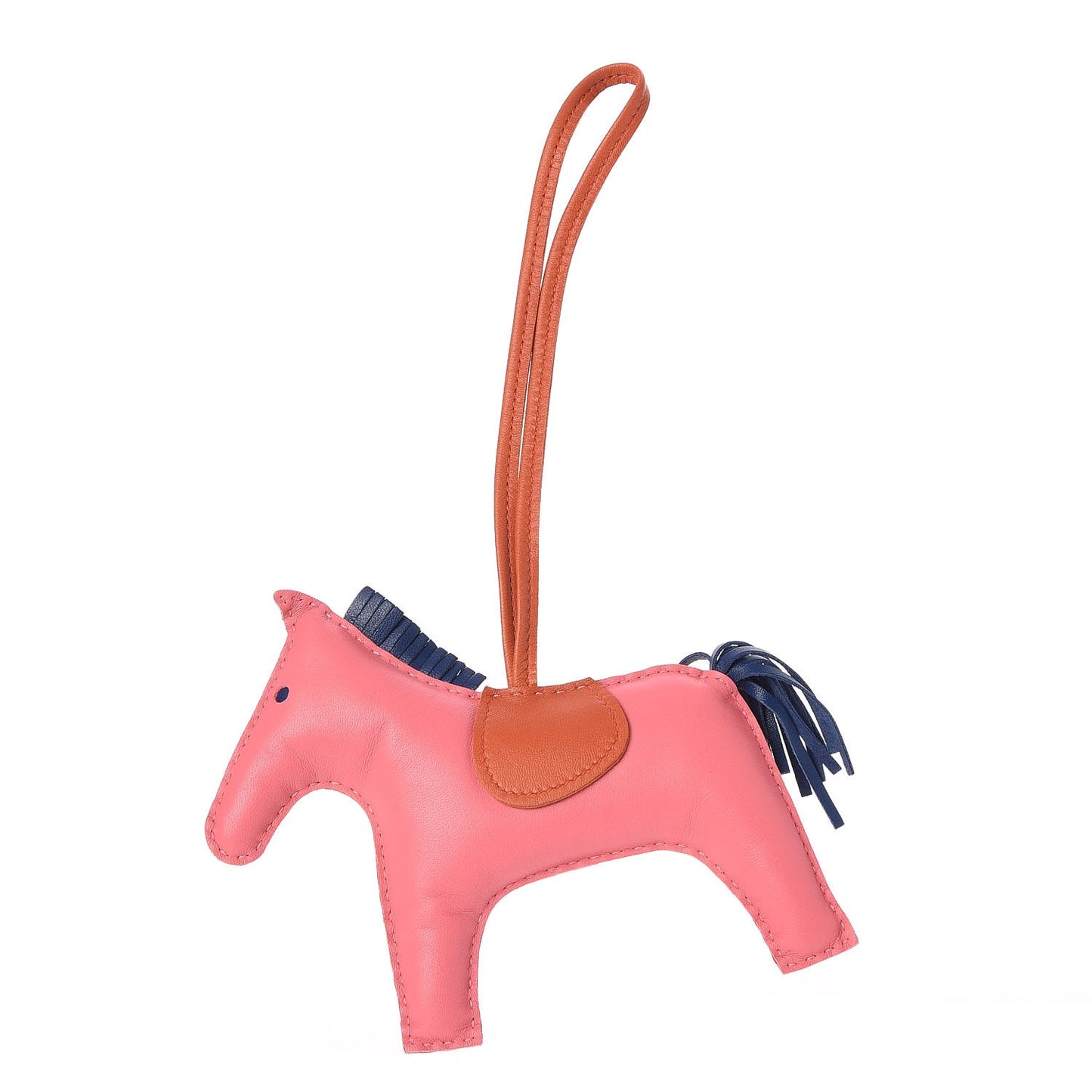 Milo Lambskin Grigri Rodeo Horse Bag Charm GM Rose Azalee Cornaline Bleu De Malte