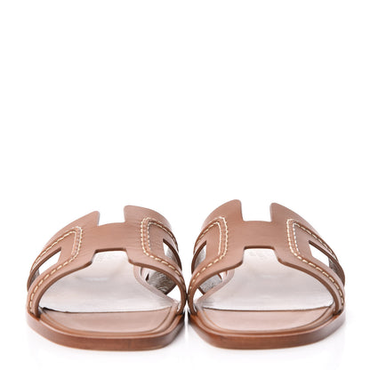 Hermes Calfskin Pique Oran Sandals 36 Brun Pallisandre 2 of 7