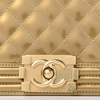 Chanel Metallic Patent Calfskin Quilted Medium Boy Flap Gold 8 of 10
