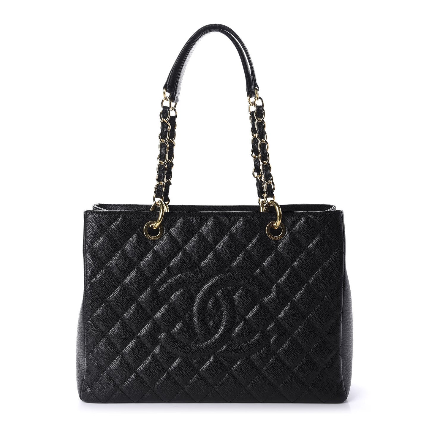 Caviar Quilted Grand Shopping Tote GST Black