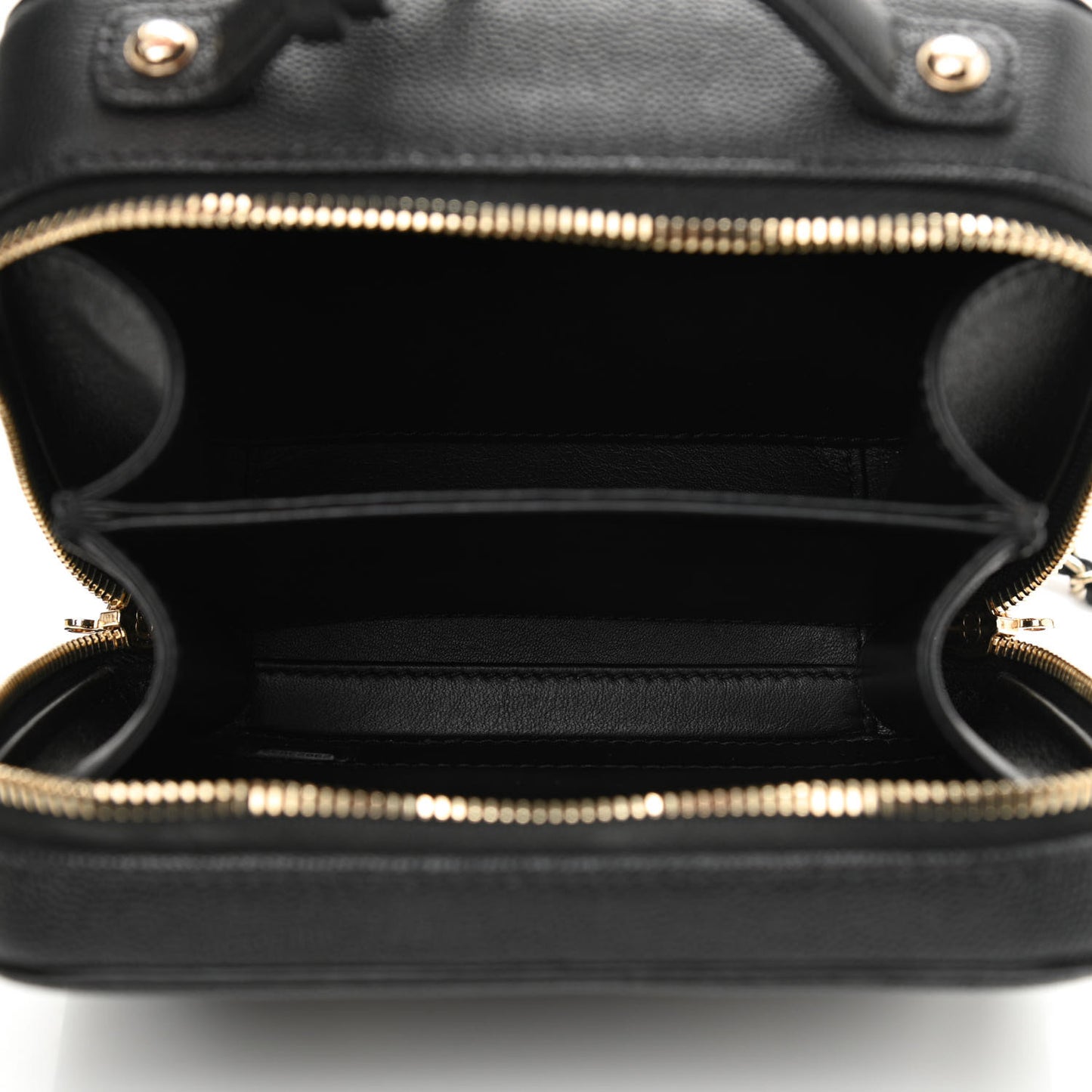 Caviar Quilted Small CC Filigree Vanity Case Black