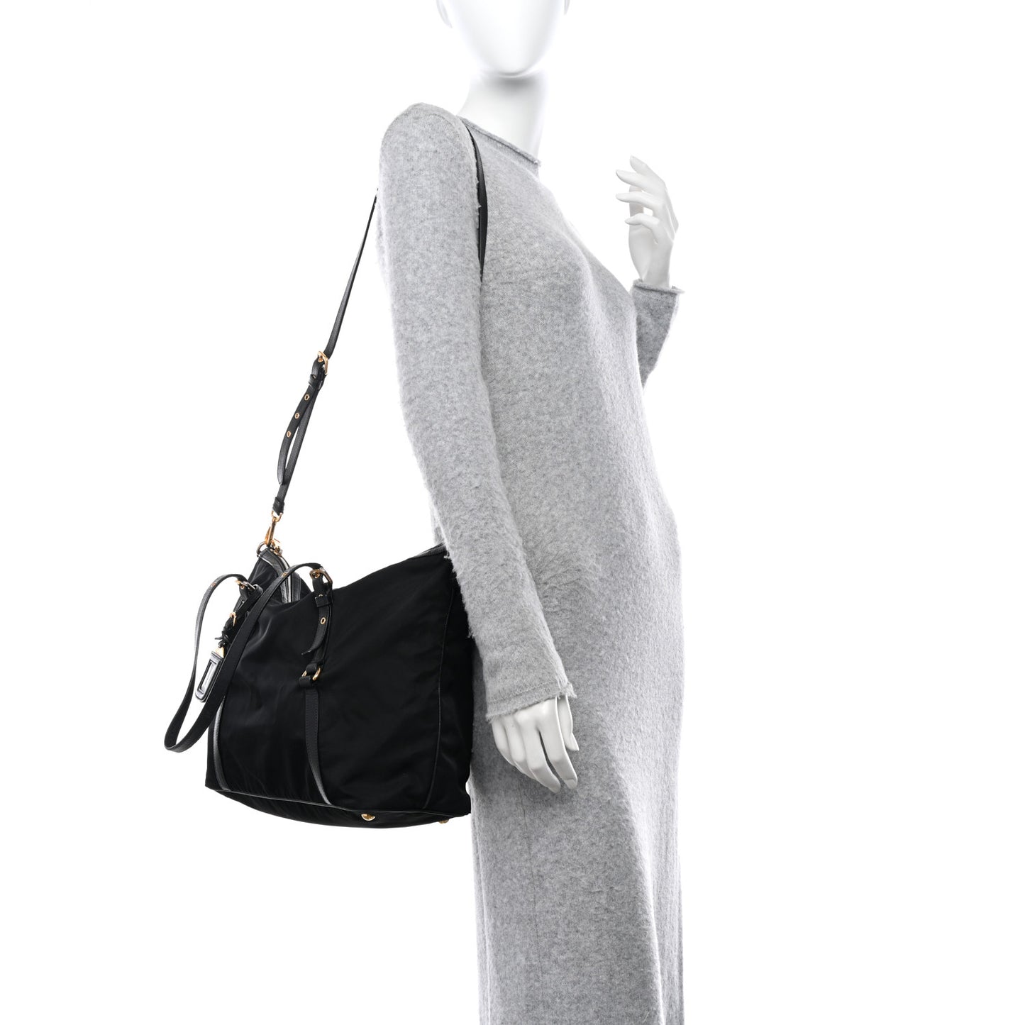 Tessuto Nylon Saffiano Tote Black