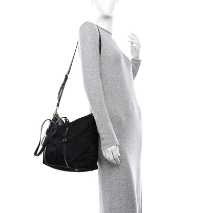 Prada Tessuto Nylon Saffiano Tote Black 2 of 9
