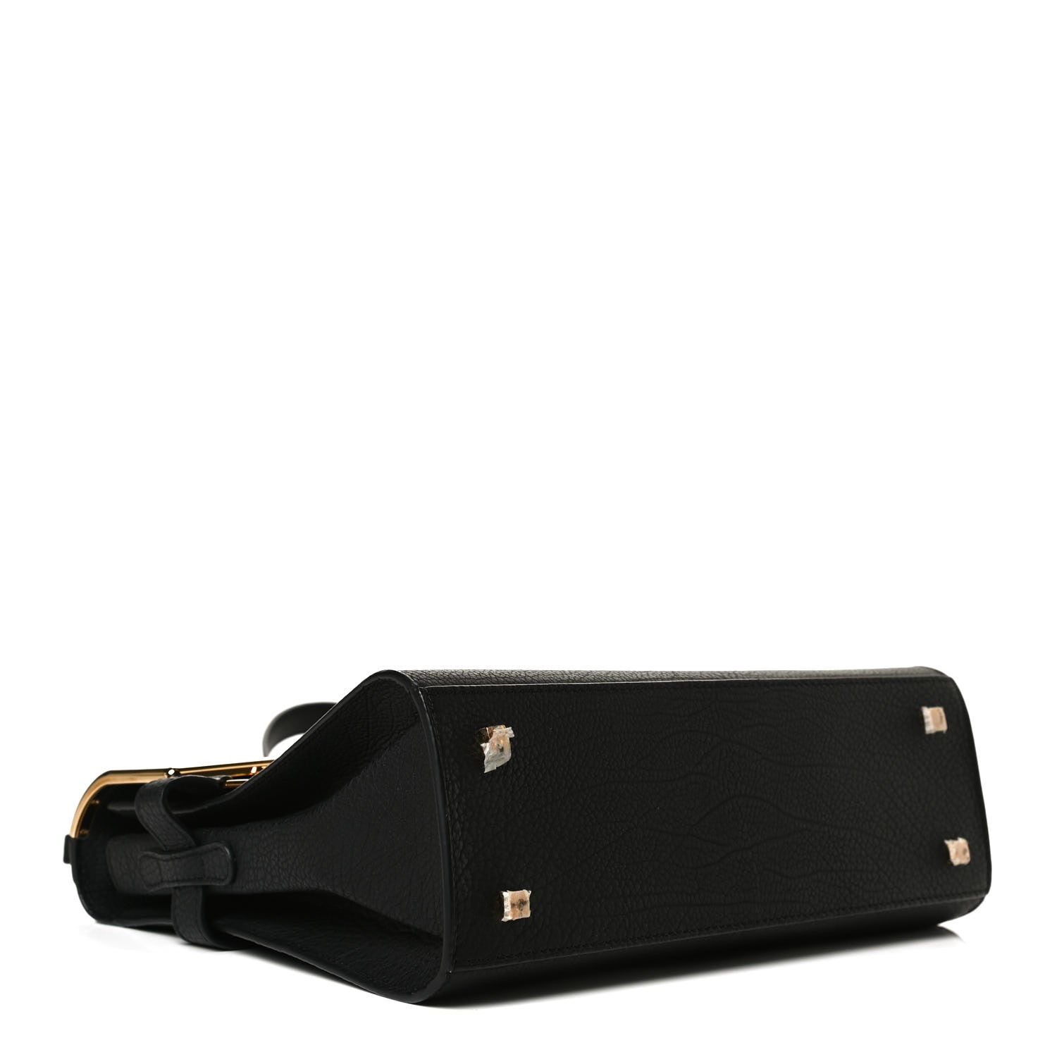 Delvaux Grained Calfskin MM Metal Frame Tempete Satchel Black 3 of 14