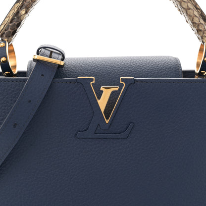 Louis Vuitton Taurillon Snakeskin Capucines MM Blue 7 of 10